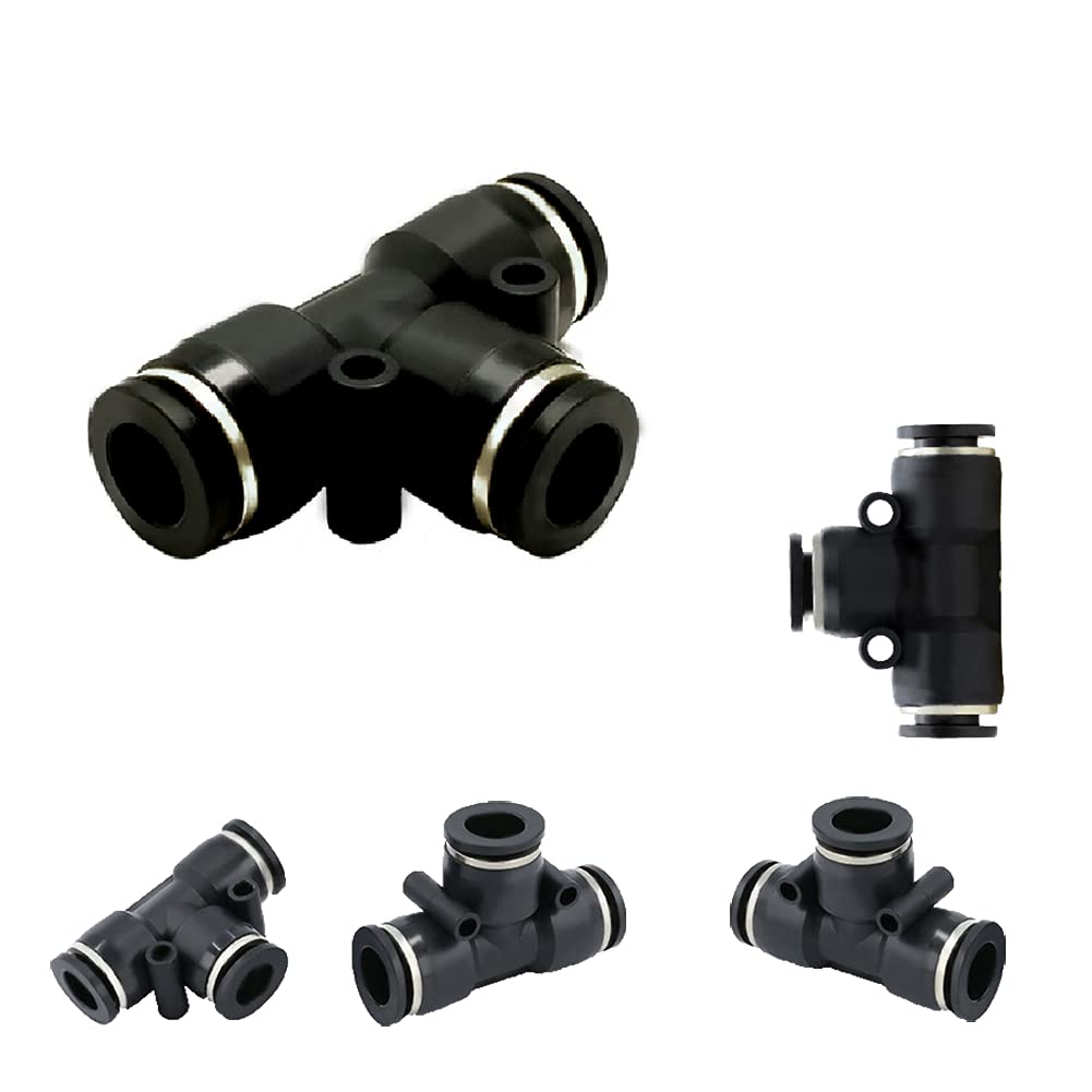 [Australia - AusPower] - Beduan Pneumatic PUT1/4 Fitting Union Tee 1/4 Inch Tube OD Air Push to Connect Fittings 5 Pcs 1/4 " 