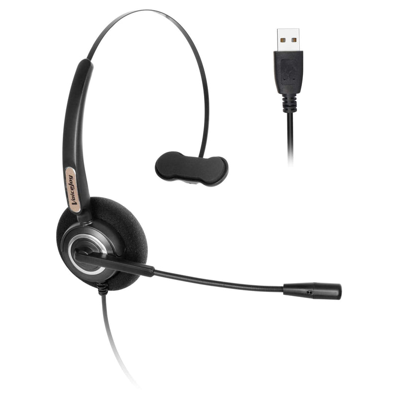 [Australia - AusPower] - Volume and Mute Switch Headset,USB Headset Mono with Noise Cancelling Microphone, Office Headset for Computer and Laptop Skype, SoftPhone 