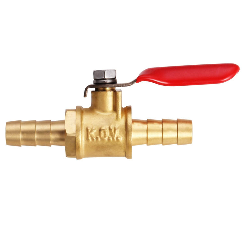 [Australia - AusPower] - Litorange 2 PCS Lead Free Brass Water Mini Ball Valve Shut Off Switch, 3/8" Hose ID x 3/8 INCH Hose Barb Pipe Tubing Fitting Coupler, 180 Degree Operation Handle 2PCS 3/8" x 3/8" 