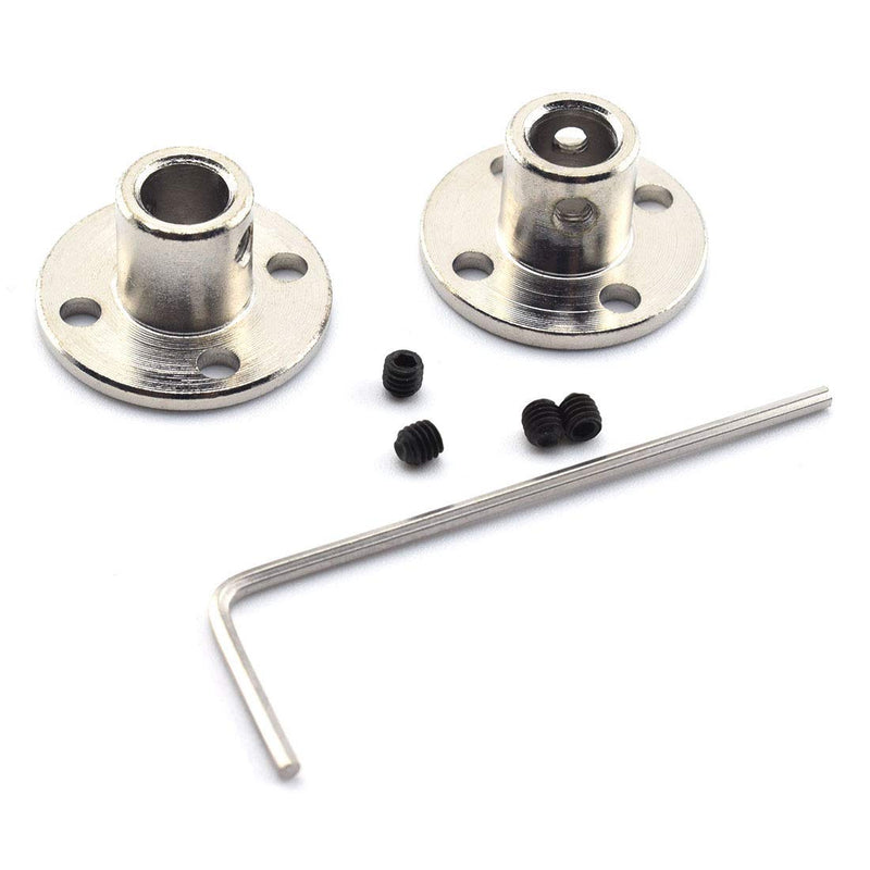 [Australia - AusPower] - SDTC Tech 1/4 inch Flange Shaft Coupling Metal Axis Bearing Fittings Rigid Coupler for Stepper Motor RC Model (2 Pack) 