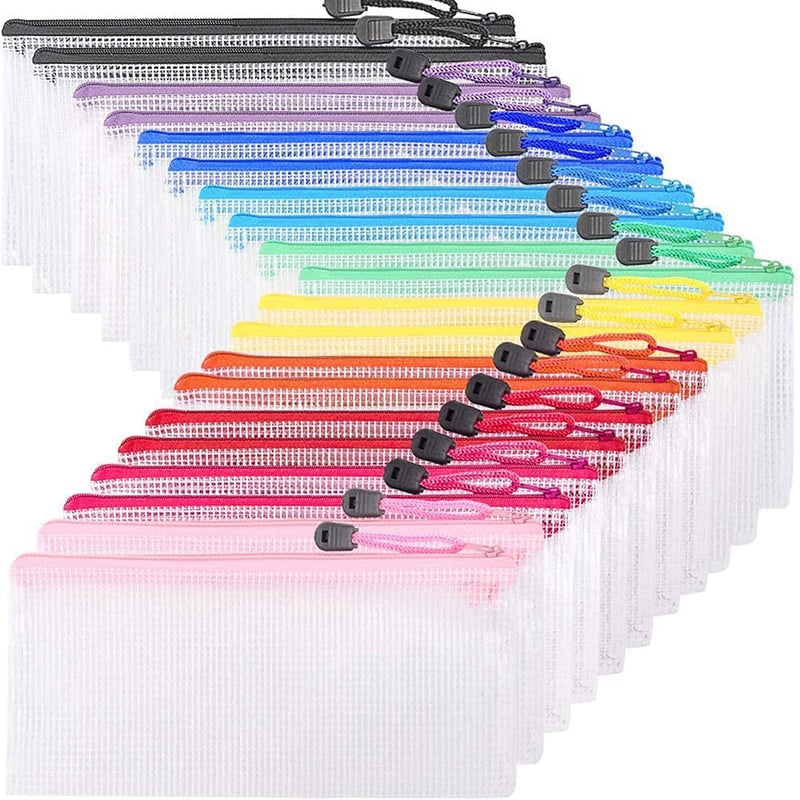 [Australia - AusPower] - EOOUT 20pcs Zipper Pencil Pouch, Pencil Case Bulk Pencil Bags, 10 Colors, 9.5×4.5 Inches, for Bills, Cosmetics, Travel Storage, School and Office Supplies Organization 