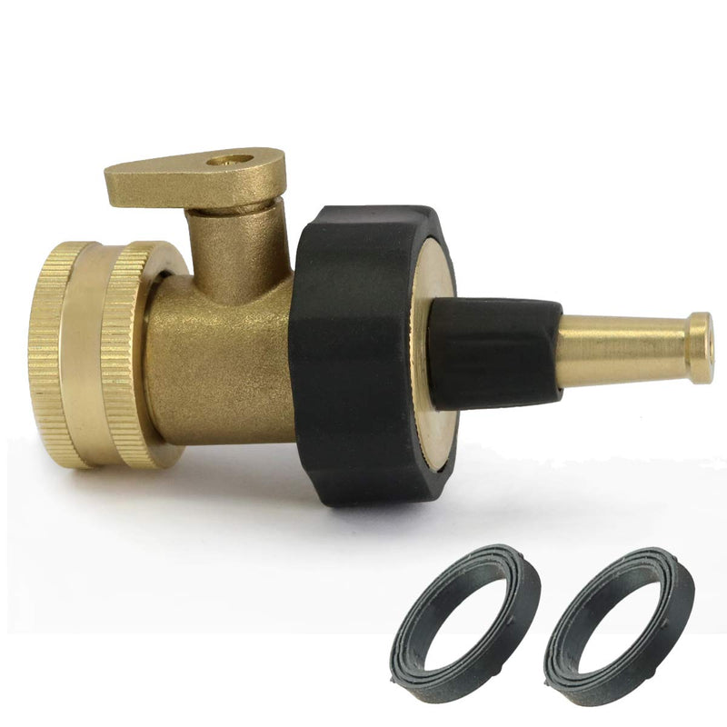[Australia - AusPower] - PLG Heavy Duty Brass High Pressure Jet Sweeper Spray Hose Nozzle and Hose Shut off Valve Set for Garden Hose A Jet Nozzle&Valve 