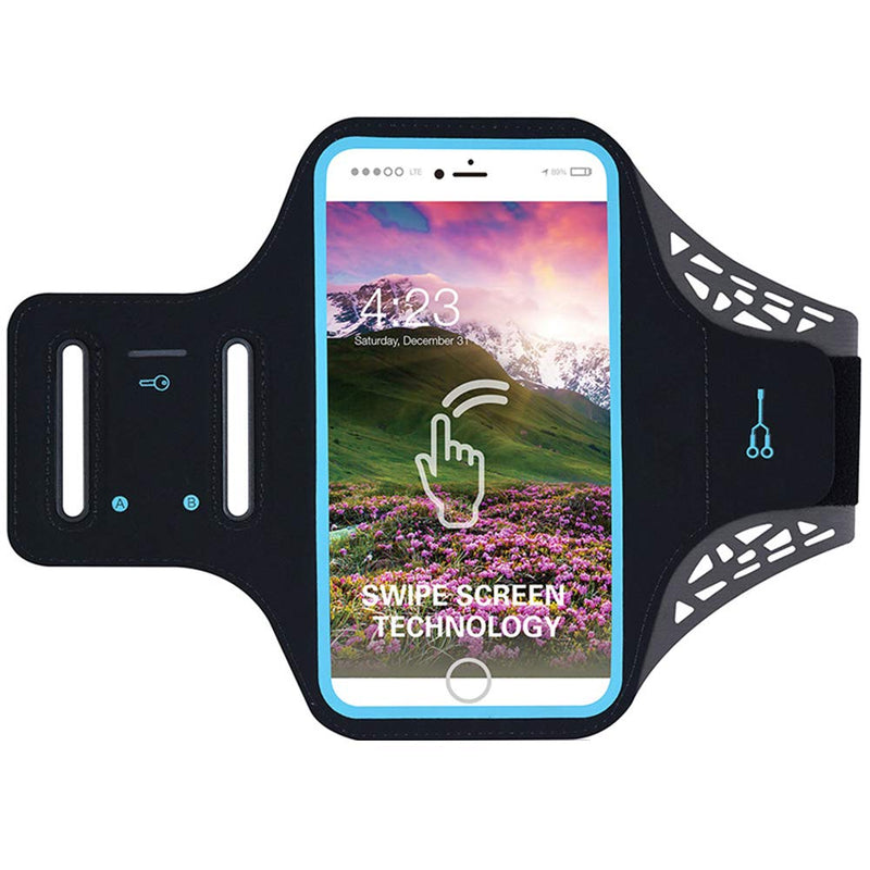[Australia - AusPower] - FITRISING Water Resistant Cell Phone Armband Fits iPhone Xs Max, XR, 8 7 6s 6 Plus, Galaxy S10, S10+, Adjustable Elastic Band with Key Holder, Card Slot, for Walking, Running, Cycling Black Medium 