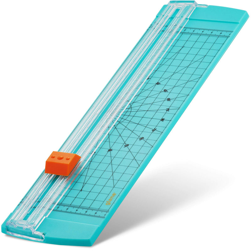 [Australia - AusPower] - Glone 12 inch Paper Trimmer, A4 Size Paper Cutter with Automatic Security Safeguard for Coupon, Craft Paper and Photos (Green) 