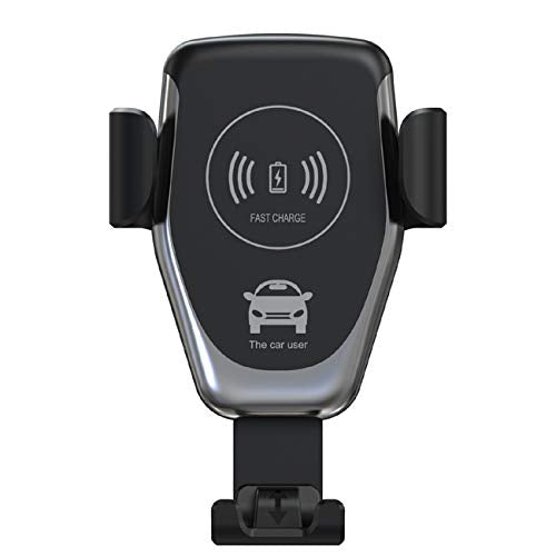 [Australia - AusPower] - BASERY Wireless Car Mount Charger, 2 in 1 Fast Charger Phone Holder for Car with Adjustable Car Mount Air Vent Gravity Design, Phone Holder Capatible iPhone 11 Pro Max/X/XS/XR & Android Phone BLACK 