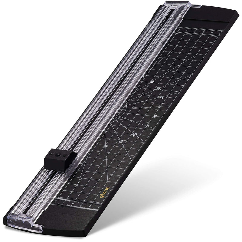[Australia - AusPower] - Glone 12 inch Paper Trimmer, A4 Size Paper Cutter with Automatic Security Safeguard for Coupon, Craft Paper and Photos (Black) Black 