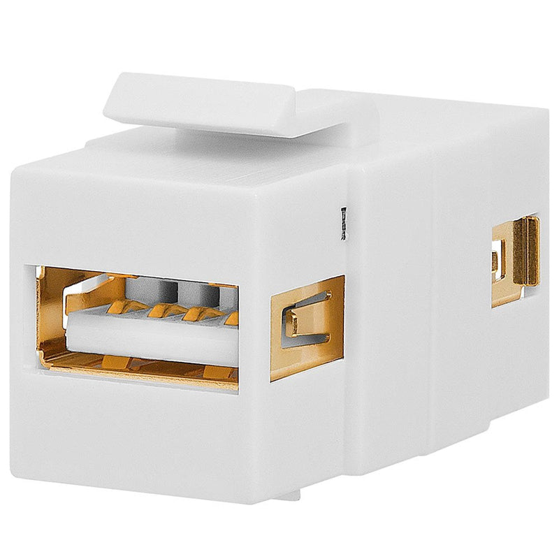 [Australia - AusPower] - Cmple - USB 2.0 Keystone Jack A Female to A Female Coupler Extension Keystone Jack Adapter Flush Type, USB Type-A to USB 