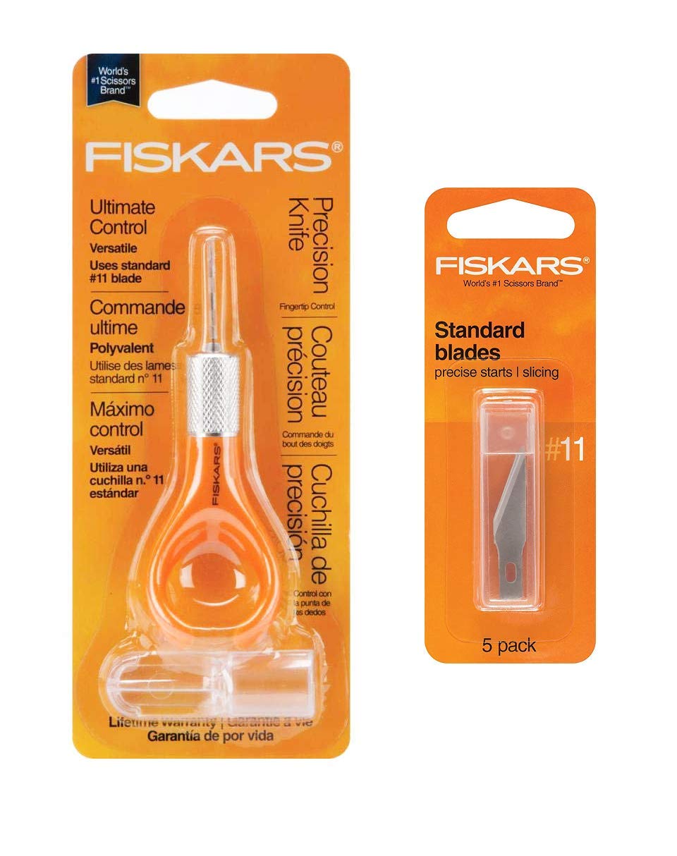 [Australia - AusPower] - Fiskars Fingertip Precision/Detail Knife with Standard No. 11 Blades 5/Pkg 