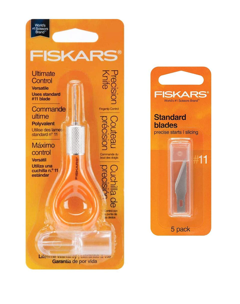 [Australia - AusPower] - Fiskars Fingertip Precision/Detail Knife with Standard No. 11 Blades 5/Pkg 