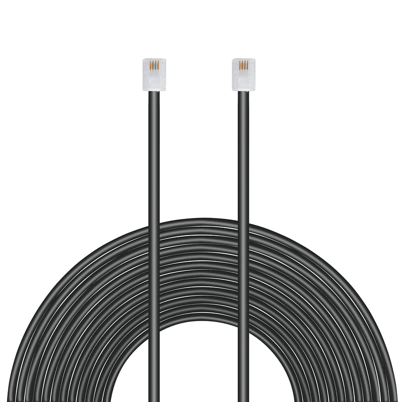 [Australia - AusPower] - Uvital 33 Feet Telephone Landline Extension Cord Cable Line Wire with Standard RJ-11 6P4C Plugs(10M,1Pack) (Black) Black 