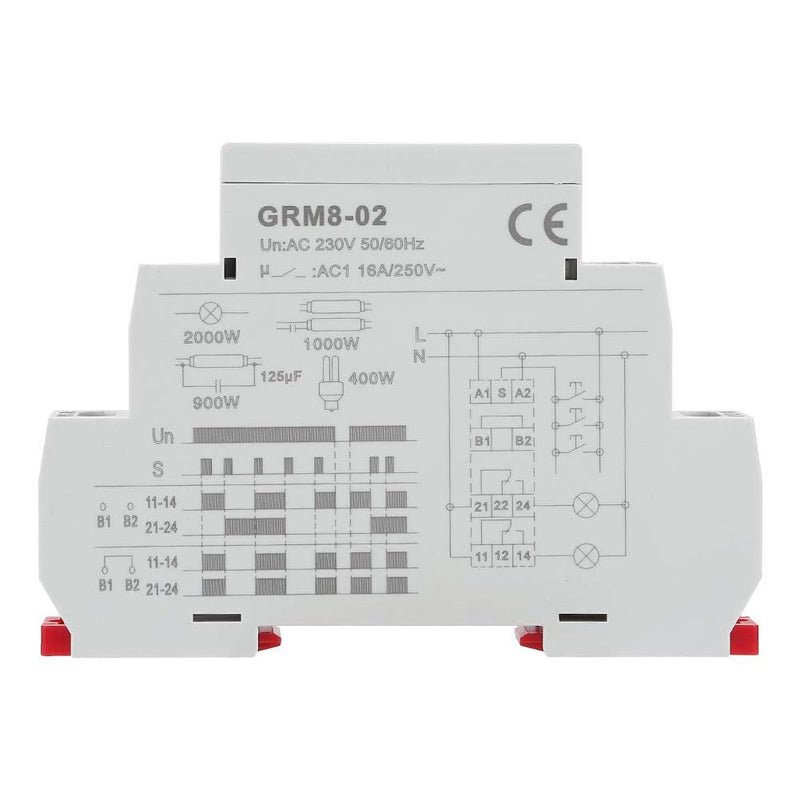 [Australia - AusPower] - Electronic Impulse Relay, GRM8-02 Electronic Impulse Relay Latching Relay Memory Relay AC 230V Achieve Multi Point Control by Impulse Commands 