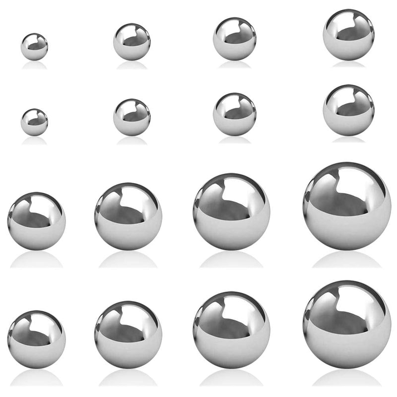 [Australia - AusPower] - 16 Pieces Coin Ring Making Forging Balls, SourceTon Stainless Steel Balls Assortment of 3/4 Inch, 5/8 Inch, 9/16 Inch, 1/2 Inch, 7/16 Inch, 3/8 Inch, 5/16 Inch and 1/4 Inch 