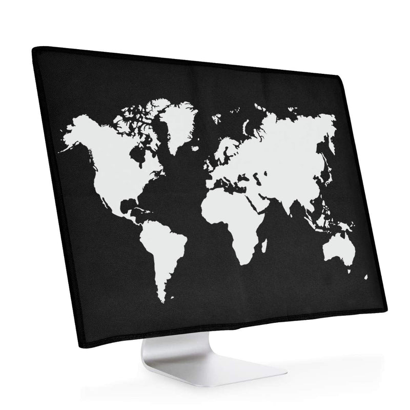 [Australia - AusPower] - kwmobile Computer Monitor Cover Compatible with 20-22" Monitor - Travel Outline White/Black Travel Outline 02-01 