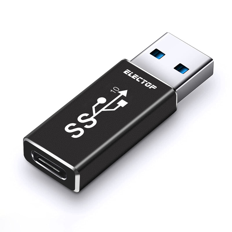 [Australia - AusPower] - [10Gbps] USB 3.1 GEN 2 Male to Type-C Female Adapter, Support Double Sided 10Gbps Charging & Data Transfer, USB A to USB C 3.1 Converter Black 