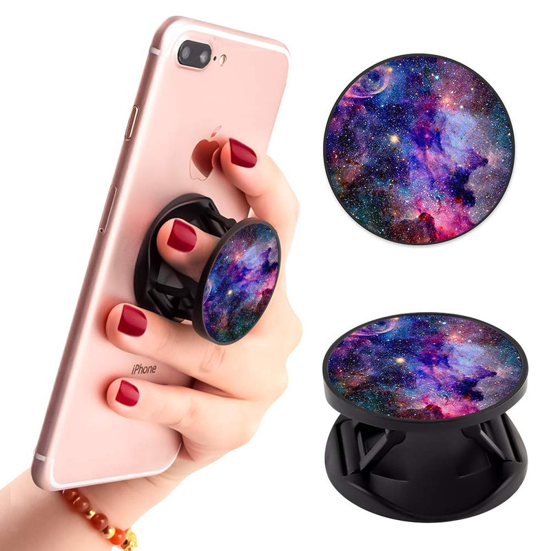 [Australia - AusPower] - Ufbara Phone Finger Expanding Stand Holder Kickstand Hand Grip Widely Compatible with Almost All Phones Cases (Galaxy Pattern) Galaxy Pattern 