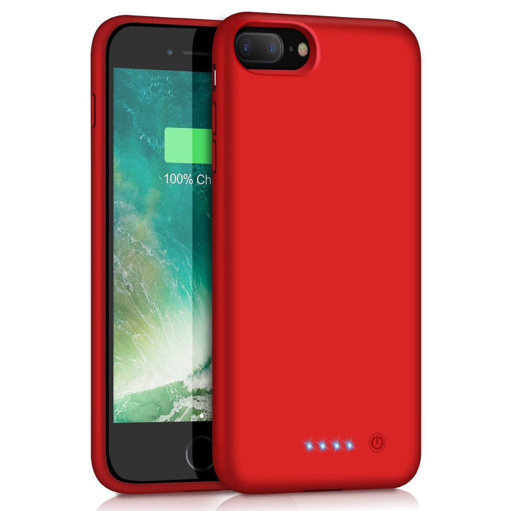 [Australia - AusPower] - Battery Case for iPhone 7 Plus/ 8 Plus, VOOE 8500mAh Portable Battery Smart Pack Rechargeable Protective Battery Case for iPhone 7 Plus/ 8 Plus External Charger Cover 5.5 inch Charging Case - Red 