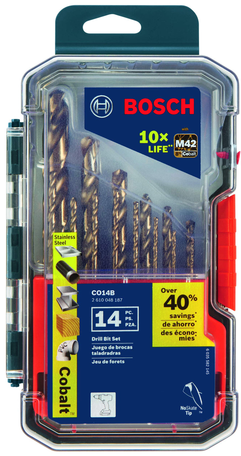 [Australia - AusPower] - BOSCH CO14B 14 Pc. Cobalt M42 Drill Bit Set 14 pc. Drill Bit Set 