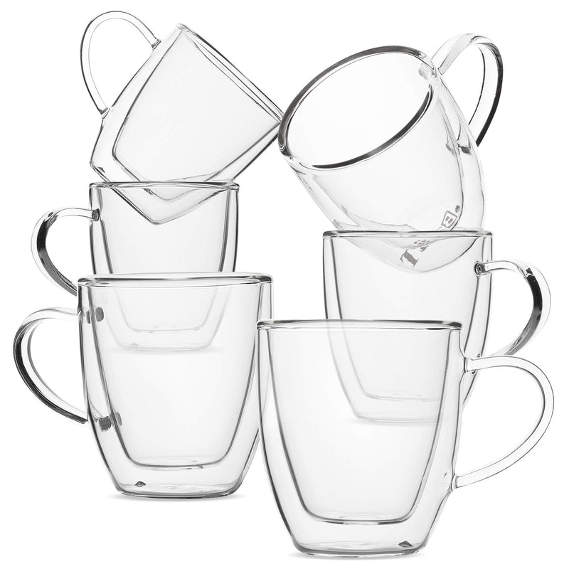 [Australia - AusPower] - BTaT- Small Espresso Cups, Demitasse Cups, Set of 6 (2.0 oz, 60 ml), Glass Coffee Mugs, Double Wall Glass Cups, Cappuccino Cups, Latte Cups, Clear Coffee Cup, Tea Glass, Espresso Glass, Glass Tea Cups 