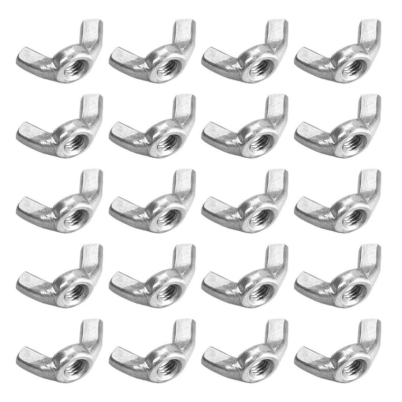 [Australia - AusPower] - uxcell M4 Wing Nuts, Stainless Steel 304 Fasteners Parts Hurrican Screws Hand Twist Tighten Ear Butterfly Nut, 20pcs 