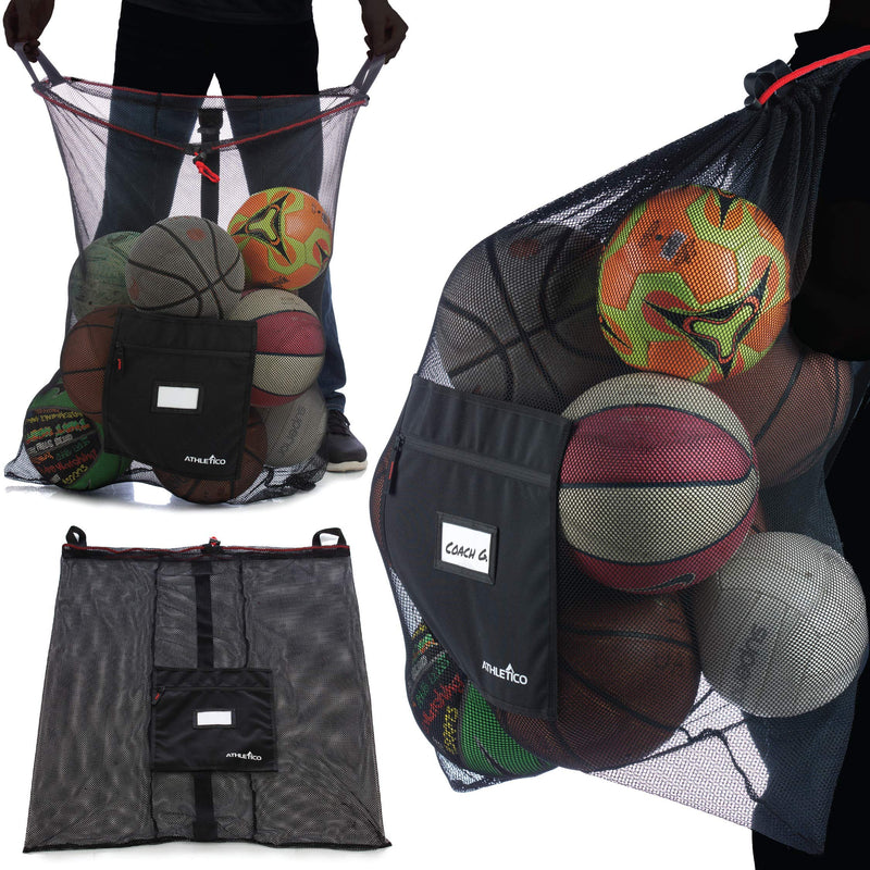 [Australia - AusPower] - Athletico Extra Large Ball Bag - Mesh Soccer Ball Bag - Heavy Duty Drawstring Bags Hold Equipment For Sports Including Basketball, Volleyball, Baseball, Swimming Gear or The Beach 