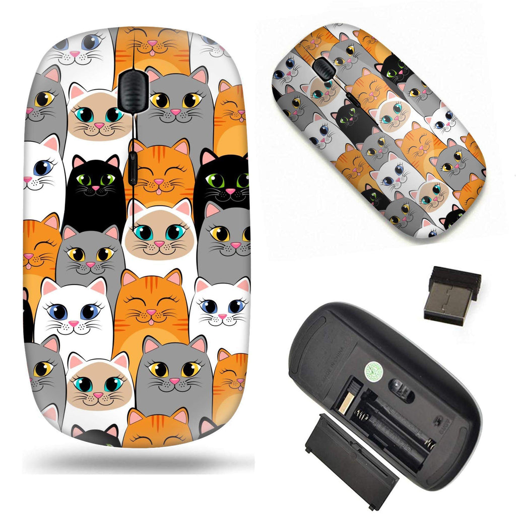 [Australia - AusPower] - Wireless 2.4G Computer Laptop Mouse Mice/Adorable Cartoon Cats Pattern Wallpaper 