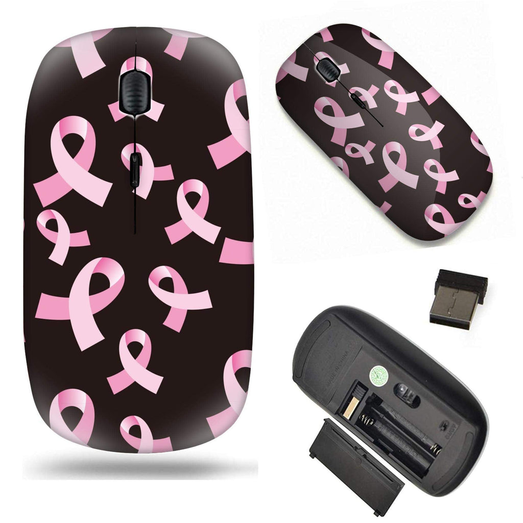 [Australia - AusPower] - Wireless 2.4G Computer Laptop Mouse Mice/Pink Ribbon Pattern Breast Cancer Awareness 