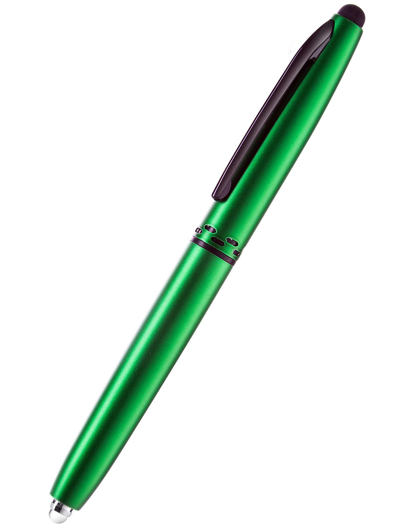 [Australia - AusPower] - Stylus Pen- Capacitive Stylus, 3-in-1 Metal Pen, Multi-Function,Ballpoint Ink Pen,with LED Flashlight, for Touchscreen Devices, Tablets, iPads, iPhones, 1PK, Green 