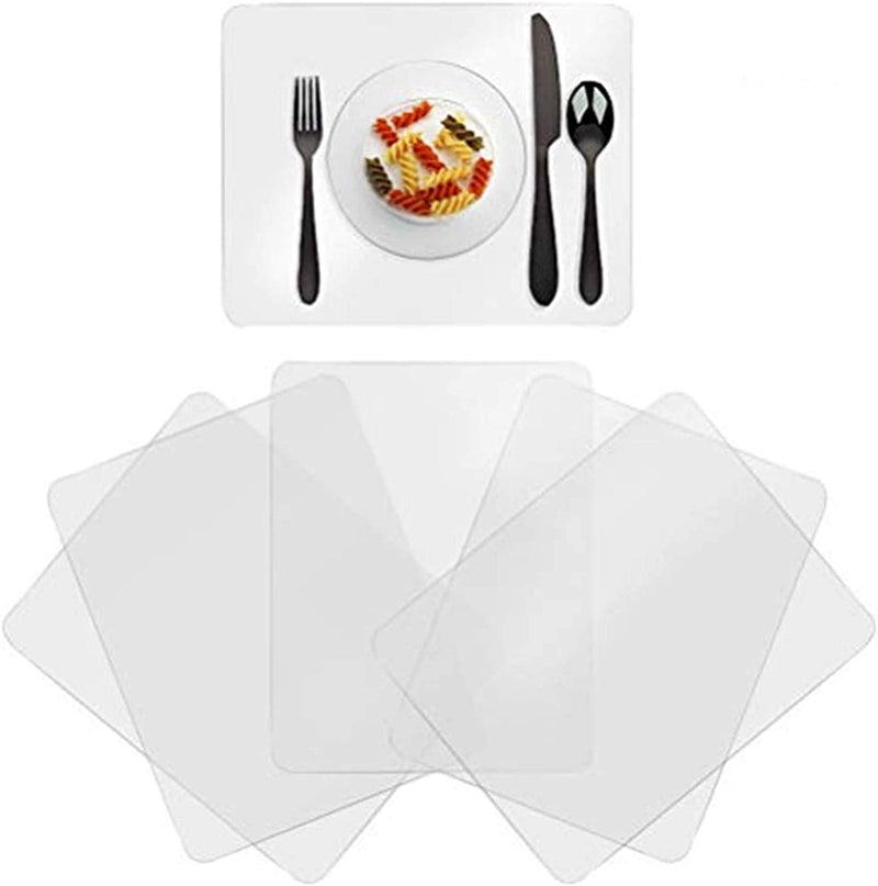 [Australia - AusPower] - Greengoal Washable Clear Placemats, Plastic Table Placemats, Translucent Table Mats - for Dining Table Heat Resistant Non-Slip Kitchen Table Mats Dining (Set of 6) 