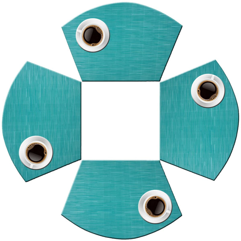 [Australia - AusPower] - pigchcy Wedge Shaped Placemats for Dining Table Cross-Weave Washable Vinyl Placemat Heat Resistant Round Table Mats Set of 4 (Teal Blue) 4pcs 12"x18" Bamboos: Aquamarine Blue 