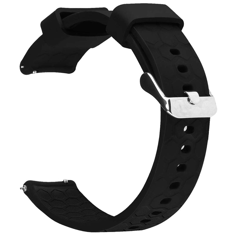 [Australia - AusPower] - Watch Band/Strap for Pebble time Smartwatch Band Replacement Accessories with Metal Clasps Watch Strap/Wristband Silicone (Style2-Black) 