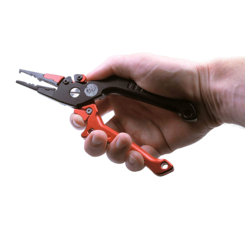 [Australia - AusPower] - Kraken Bass Fishing Pliers with Hook Sharpener Line Cutters, Split Ring Opener, Light Weight Aluminum, Waterproof, Sheath & Lanyard with Diamond Stone Fish Gear. 