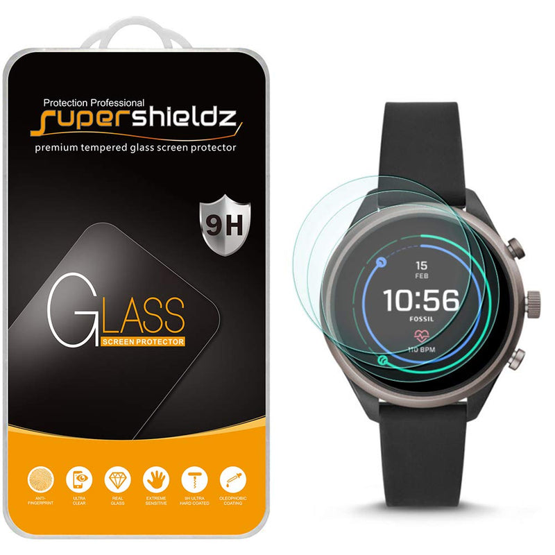 [Australia - AusPower] - (3 Pack) Supershieldz Designed for Fossil Sport Smartwatch 43mm (Gen 4) Tempered Glass Screen Protector, Anti Scratch, Bubble Free 