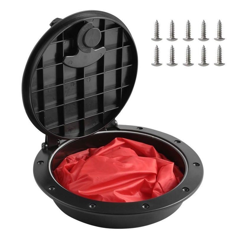 [Australia - AusPower] - Anndason 8'' Black Deck Plate Kit Deck Hatch with Storage Bag for Fishing Kayak Boating 