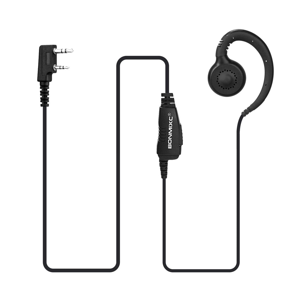 [Australia - AusPower] - BONMIXC (2 Pack) 2-Pin Walkie Talkie Headset with Mic Compatible with Kenwood ProTalk FreeTalk Baofeng 3.5mm+2.5mm 2-Pin Two-Way Radio Headset with Reinforced Cable with PTT 