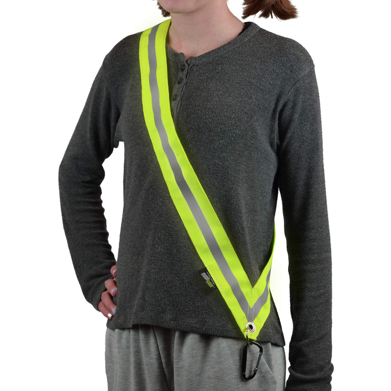 [Australia - AusPower] - MOONSASH > Made in USA > The Original Reflective Sash for Walking at Night/e-Bikes/Scooters > Reversible, Stylish, Practical > Ditch The Belts, Bands & Vests > Men, Women & Kids > in Yellow & Black 