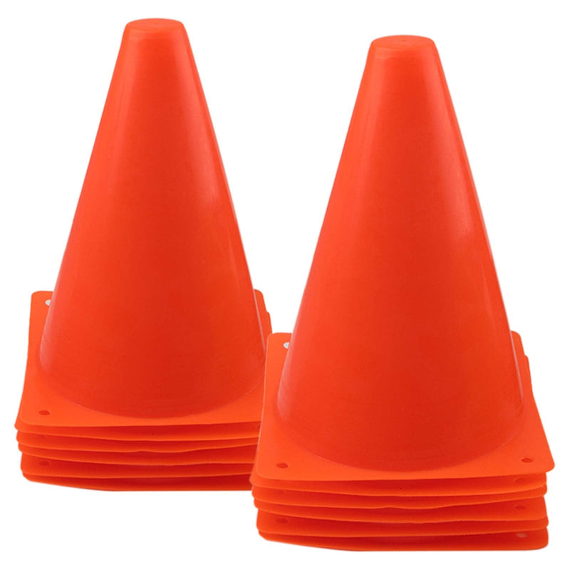 [Australia - AusPower] - Mirepty 7 Inch Plastic Traffic Cones Sport Training Agility Marker Cone for Soccer, Skating, Football, Basketball, Indoor and Outdoor Games Orange, 12 Pack 
