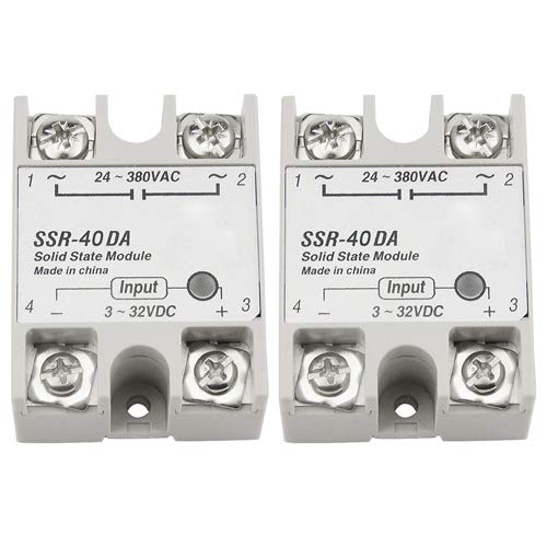 [Australia - AusPower] - XINGYHENG 2Pcs SSR-40DA Single-Phase DC Solid State Relay Module Load 24-380VAC Controlled Module Input 3-32V DC for Industrial Automation Process 