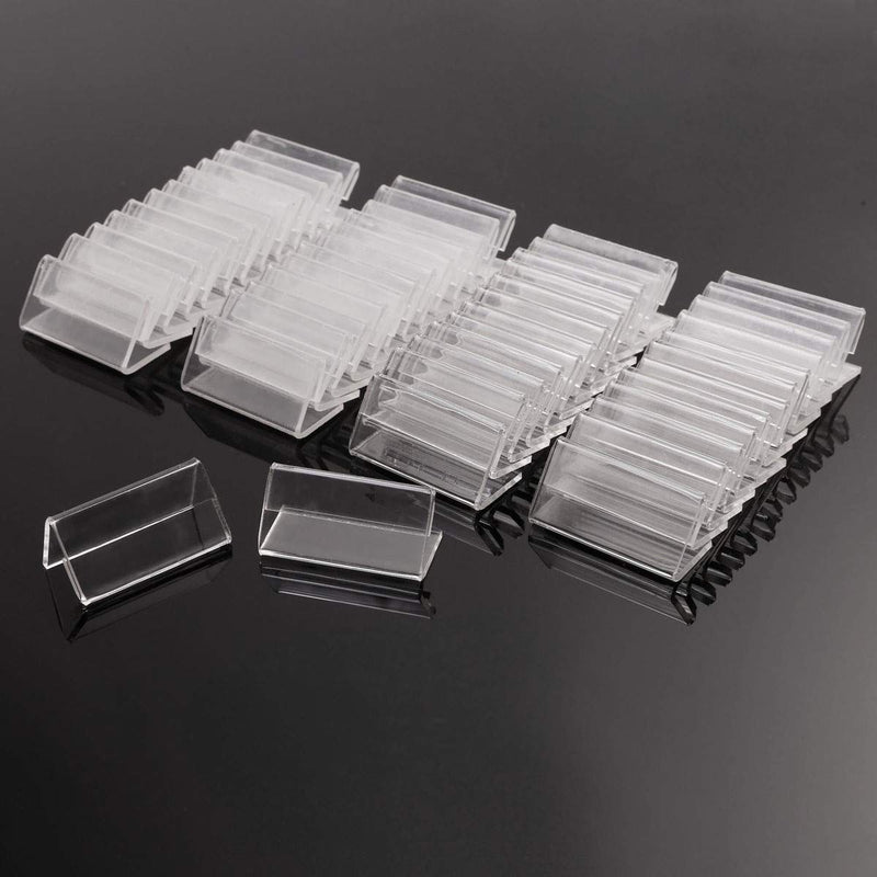 [Australia - AusPower] - 50Pcs 4x2cm Mini Acrylic Sign Display Holder Price Name Card Tag Label Stands 