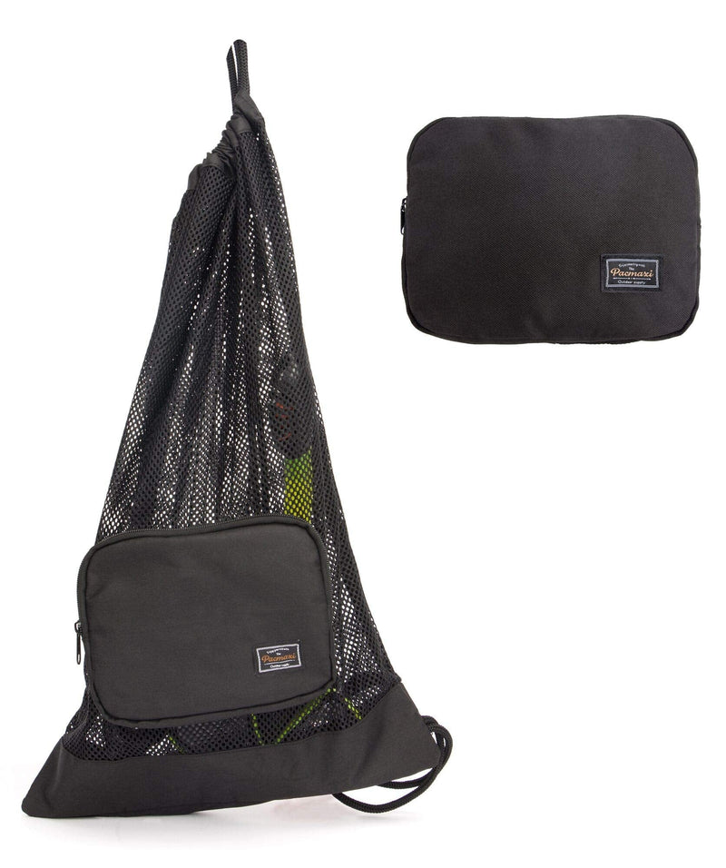 [Australia - AusPower] - PACMAXI Snorkeling Gear Bag, Shoulder Strap Mesh Draw Bag for Scuba, Snorkel, Swim, Can Holds Diving Mask, Dry Top Snorkel, Trek Fins, and Other Equipment. black 