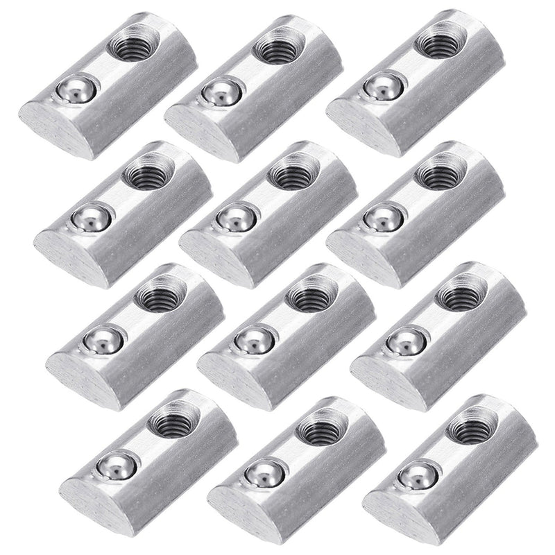 [Australia - AusPower] - PZRT 12-Pack 2020 Series Roll-in Spring M3 T Nut, Roll Ball Elastic Nuts for 6mm T-Slot Aluminum Extrusion Profile 2020/M3 