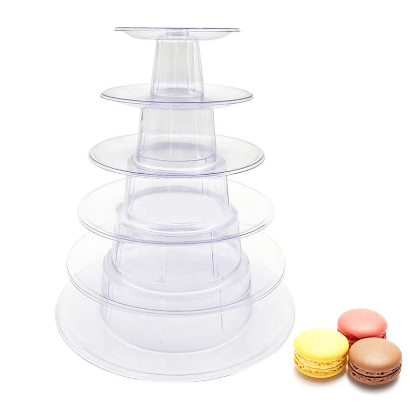 [Australia - AusPower] - 6 Tiers Macaron Tower Display Stand, Round Stackable Cookie Dessert Cake Rack Macaroon Carousel Cupcake Holder for Wedding Birthday Party Bakery Decor 