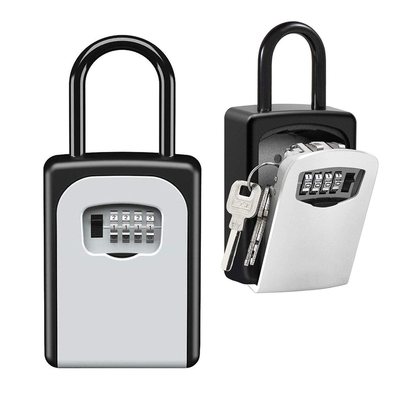 [Australia - AusPower] - Key Lock Box Wall Mounted, Portable Lock Box for House Key, 5 Key Capacity, Weatherproof Resettable Code House Key Safe Security Lock Box for Outside Realtors Garage Spare (1 Pack) 1 