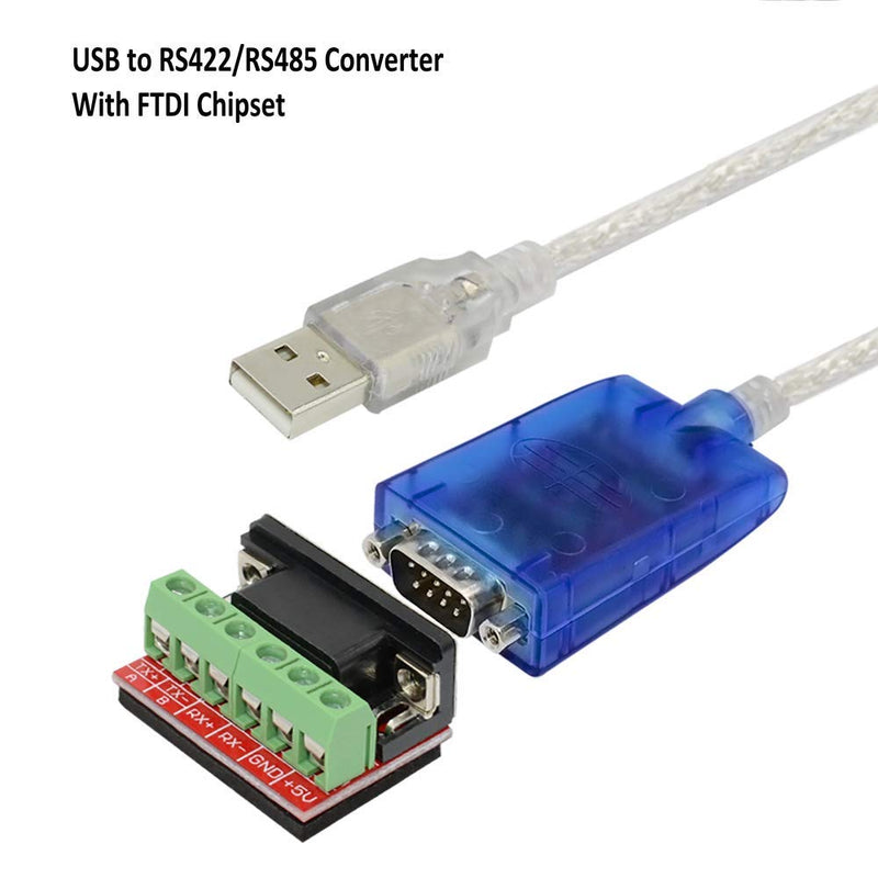 [Australia - AusPower] - Jeirdus USB to RS422 RS485 Serial Port Converter Adapter Cable with FTDI Chip Support Windows 10, 8, 7, XP and Mac with ESD Protection (1.5ft/0.5Meter) 1.5ft/0.5Meter 