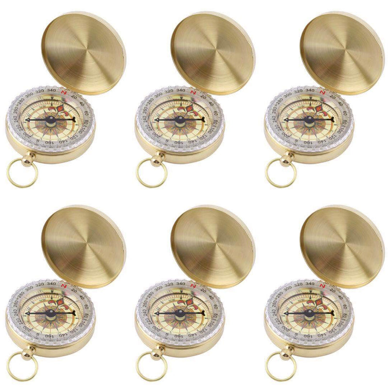 [Australia - AusPower] - SHENQIDZ 6 pack Camping Survival Compass Metal Pocket Compass Kids Compass for Hiking Camping Hunting Climbing, Military Navigation Tool 