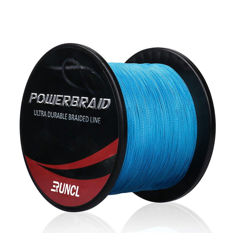 [Australia - AusPower] - RUNCL PowerBraid Fishing Line 4/8/9 Strands, Braided Fishing Line 300/500/1000Yds - Seamless Weaving Tech, Enhanced Coating Tech, Zero Stretch, High Sensitivity, Smaller Diameter - Braid Line 15-115LB Blue 15LB(6.8kgs)/0.14mm - 300Yds 