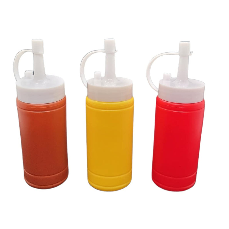 [Australia - AusPower] - Handy Housewares 3 pc Squeezable Picnic Condiment Mini 4 oz. Squeeze Dispenser Storage Bottles - Great for Ketchup Mustard and BBQ Sauce! (1 Set) 1 Set 