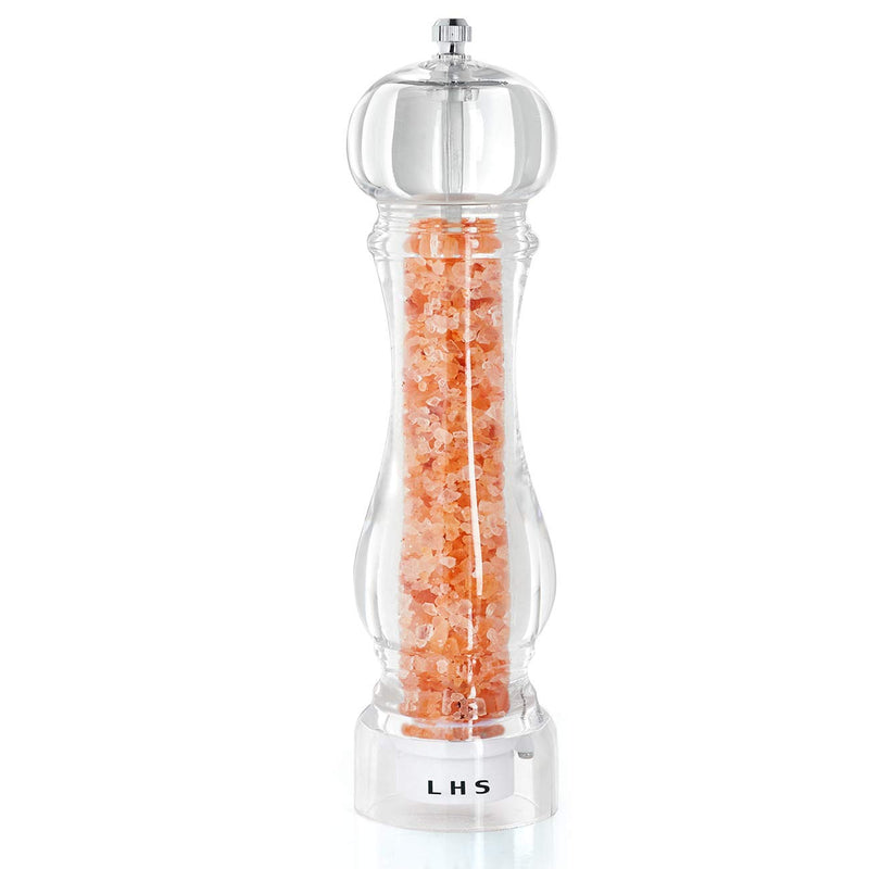 [Australia - AusPower] - LHS Pepper Mill Grinder Salt Grinder Peppercorn Grinders with Adjustable Coarseness-Clear Pepper not included 