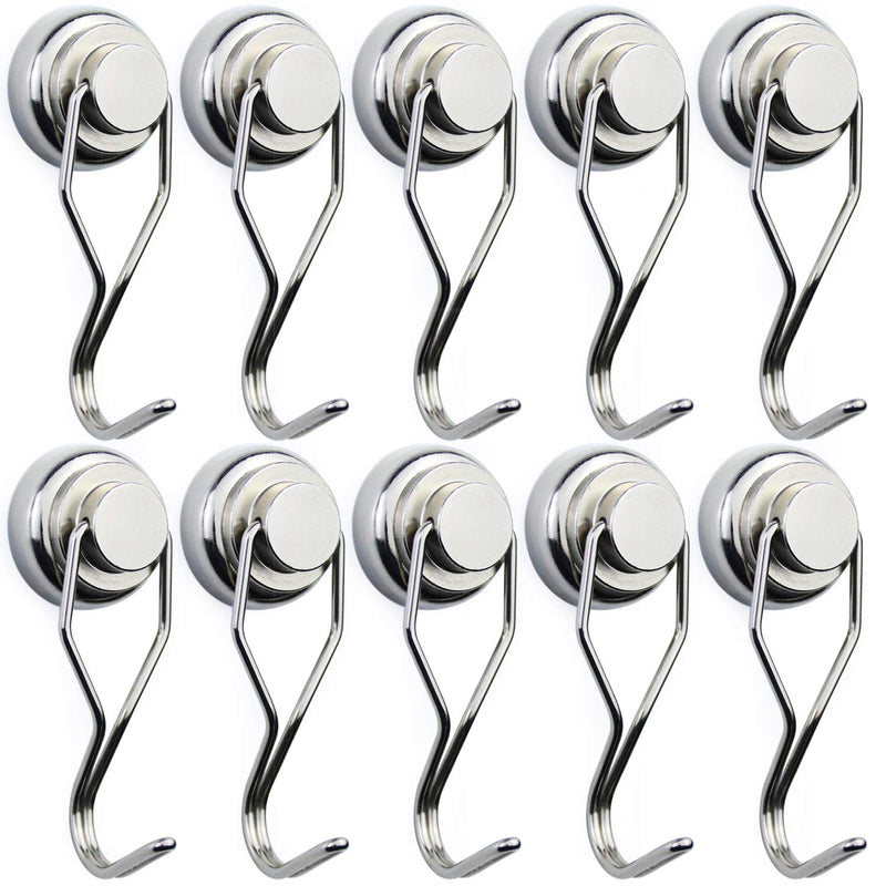 [Australia - AusPower] - BAVITE Swivel Swing Magnetic Hook New Upgraded, 60LB (10 Pack) Refrigerator Magnetic Hooks ,Strong Neodymium Magnet Hook, Perfect for Refrigerator and Other Magnetic Surfaces,67.5mm(2.66in) in Length G25-10p 