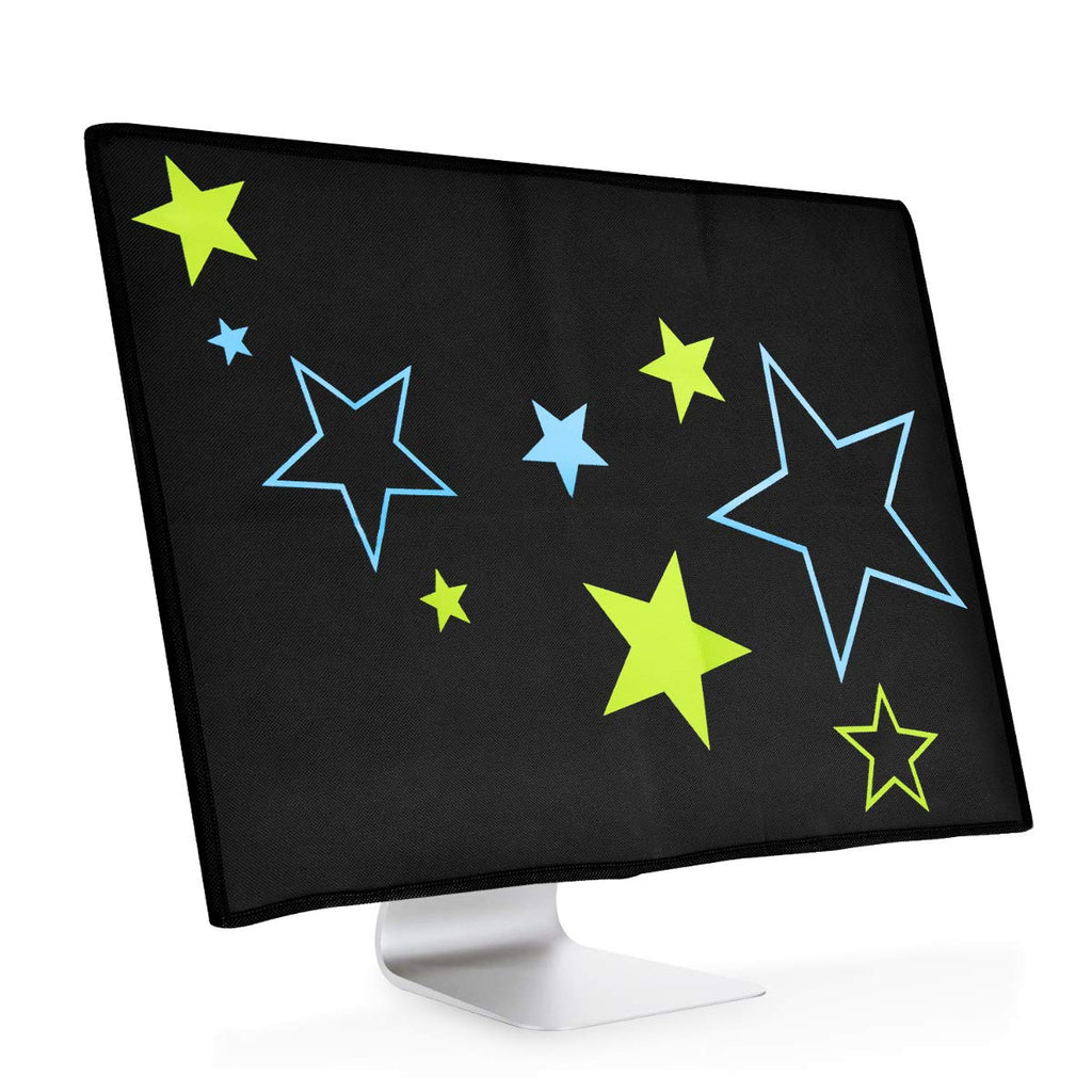 [Australia - AusPower] - kwmobile Computer Monitor Cover Compatible with 24-26" Monitor - Star Mix Light Green/Blue/Black Star Mix 79-04-01 