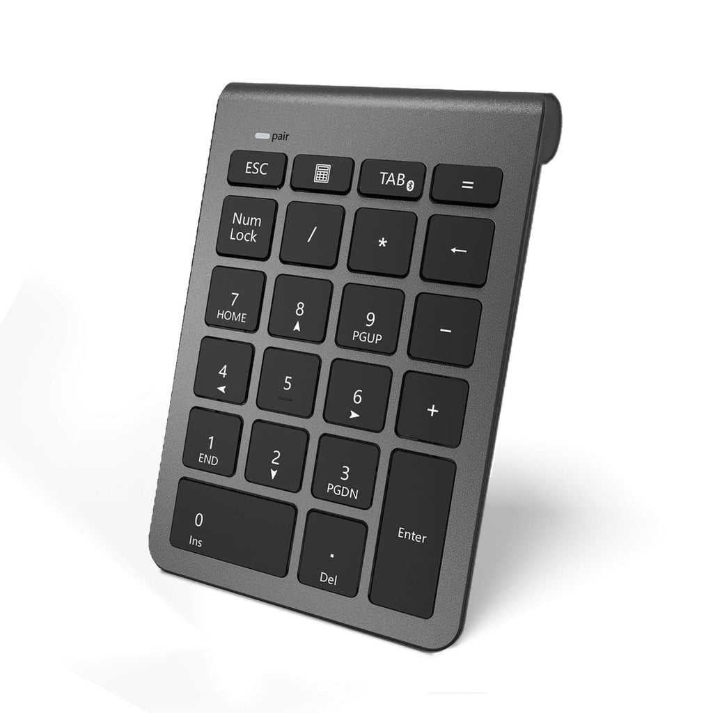[Australia - AusPower] - Bluetooth Number Pad, Alcey Wireless 22 Keys Multi-Function Numeric Keypad Keyboard Extensions for Laptop/Desktop/PCs/Notebook, Cool Gray 